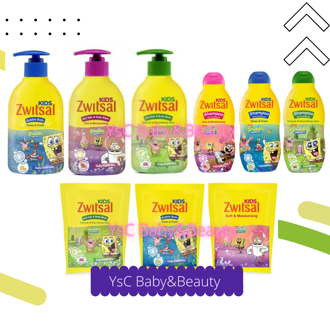 Zwitsal Kids 2in1 Hair &amp; Body Wash / Bubble Bath 280ml/Reffil 250ml sabun mandi anak