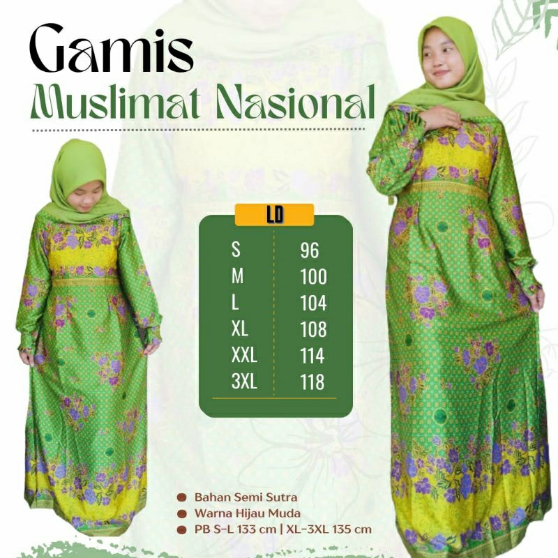GAMIS MUSLIMAT NU BAHAN SEMI SUTRA