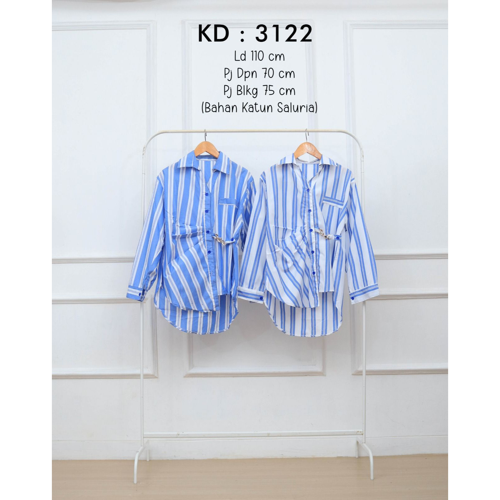 AS FASHION-YV3122-ATASAN WANITA TERBARU-KEMEJA KERJA JUMBO-BAJU ATASAN KEMEJA