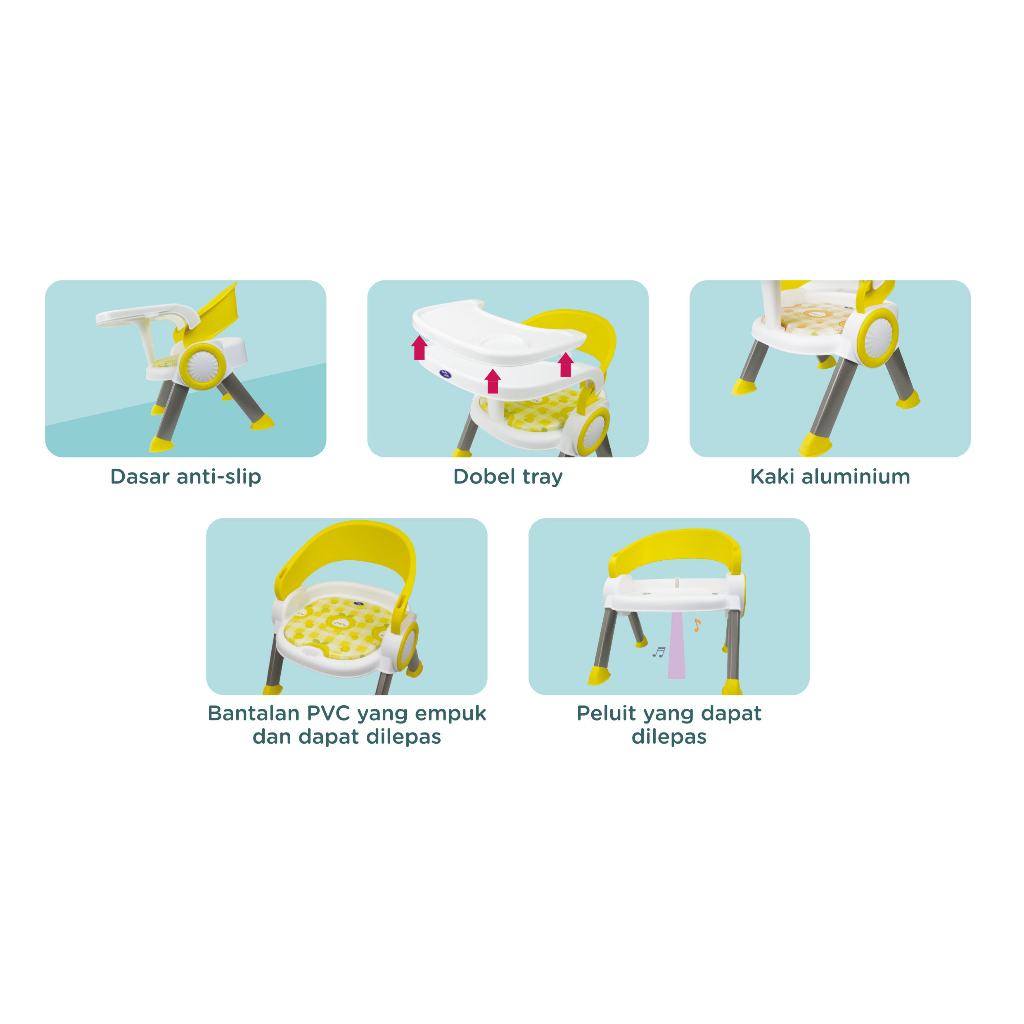 Baby safe Dining chair removable tray BO03 - kursi makan anak