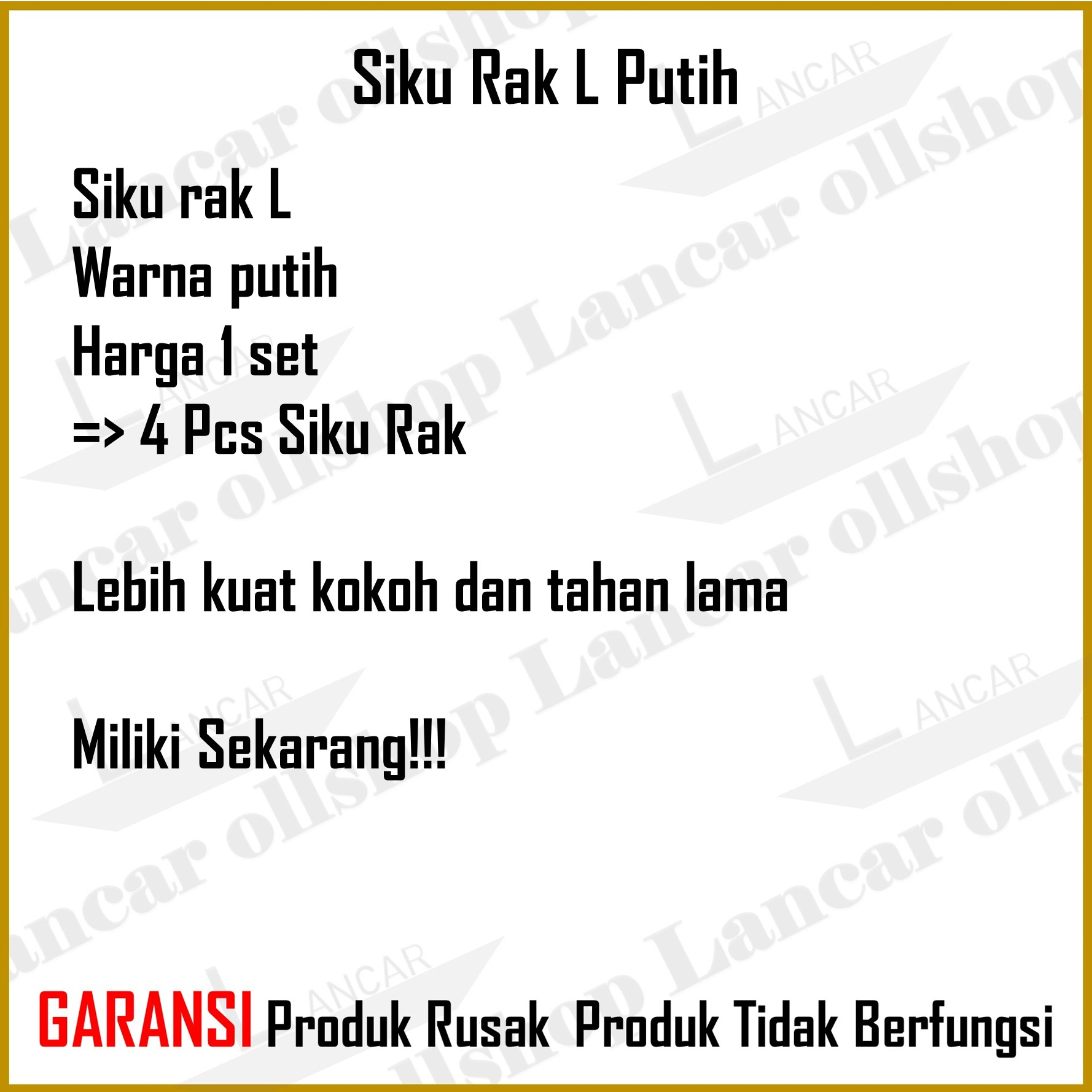 4 Pcs Siku Rak Dinding L Putih Siku Penyangga / Rak Dekorasi Ruangan Siku Putih / Siku Ambalan Rak Dinding