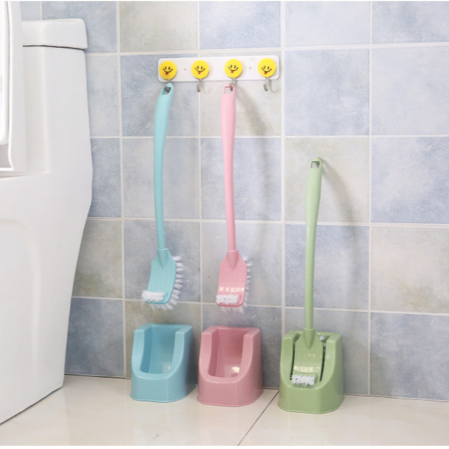JAVASHOP Sikat Kloset WC Pembersih Toilet 2 Sisi Bulu Kamar Mandi Serbaguna Free Tatakan