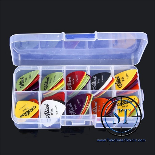 Paket Set Pick Gitar Akustik Isi 50 PCS - Multi-Color Picks Acoustic Music Plectrum Pik Pic Guitar + Box