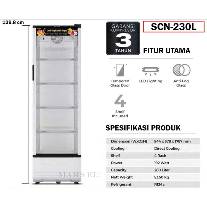 Showcase Polytron 4 Rak 280 Liter SCN 230L