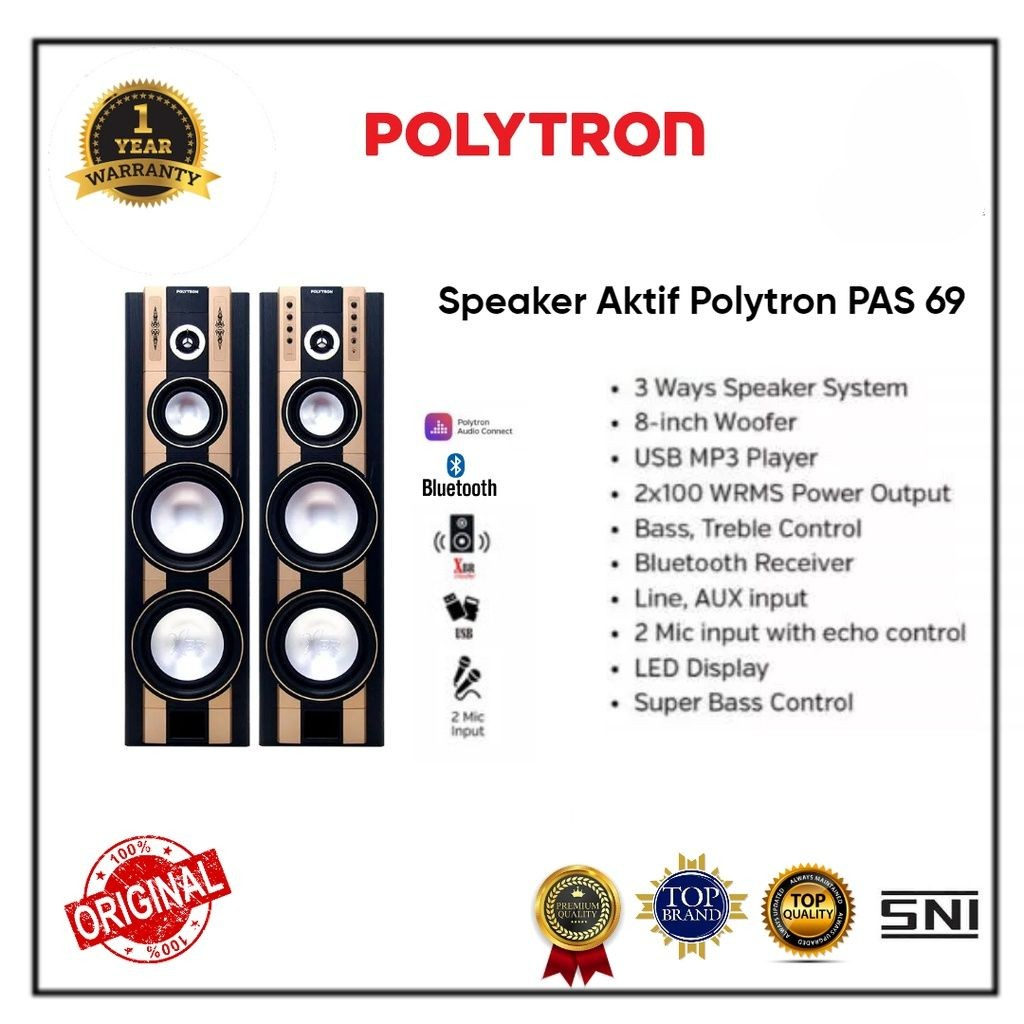 Speaker Active Bluetooth Polytron PAS 69