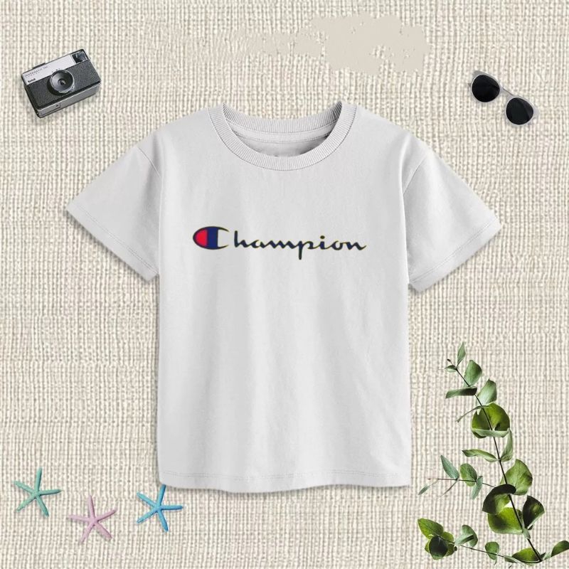 Kaos Anak Logo Champion ( Umur 2 - 13 Tahun ) Cowok Cewek
