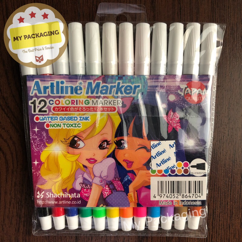 Spidol 12 Warna Artline Marker 12 Coloring - water base non toxic