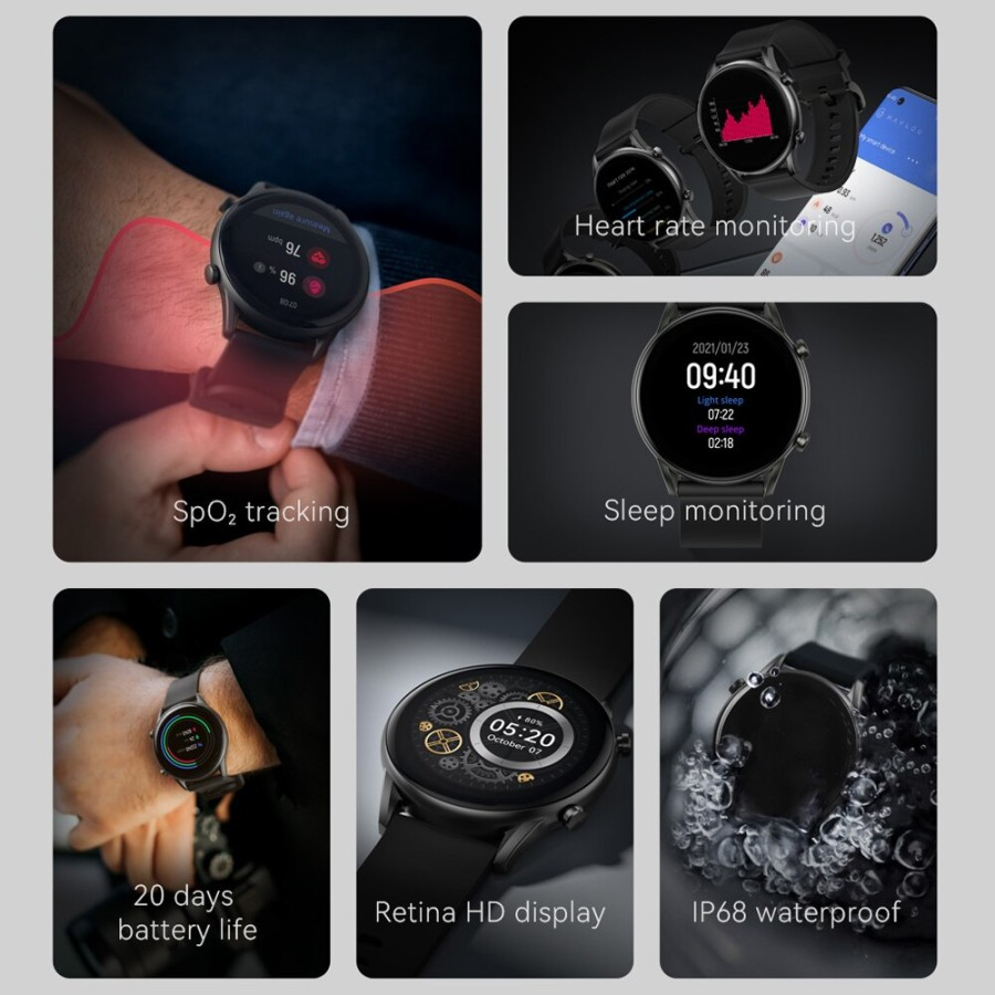 Haylou RT2 LS10 Smartwatch Sport SpO2 HD Display IP68 Waterproof