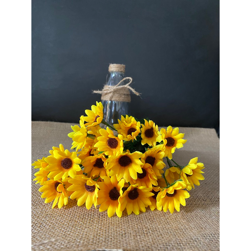 bunga matahari mini , daisy artificial 21 kuntum