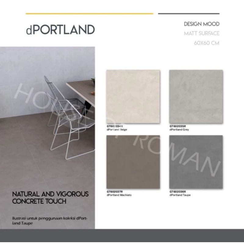 Roman granit dPortland grey / dPortland taupe / dPortland beige / dPortland machiato / lantai semen / lantai industrial / lantai minimalis / granit industrial / lantai semen eskpose / semen ekspos / granit murah / granit roman / granit abuabu