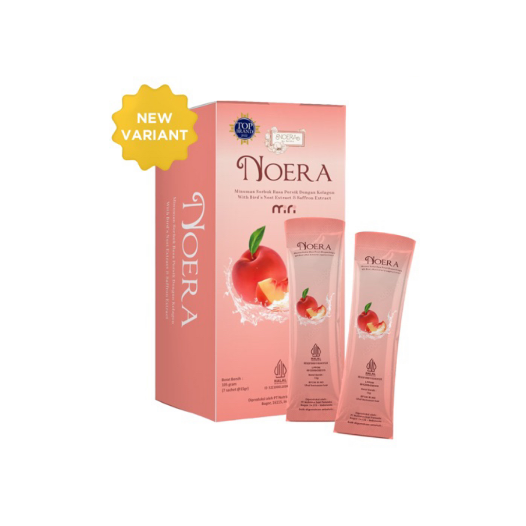 [ FREE GIFT ] Noera Collagen Drink Peach With Birdnest and Saffron Extract | Minuman Kolagen Pemutih Badan Cepat Noera Premium Collagen Drink Colagen Beauty Drink