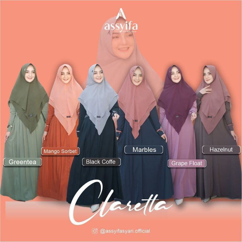 Set Khimar CLARETTA Syari ORI Assyifa