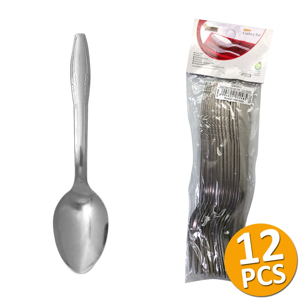 Sendok Makan Stainless 18Cm Sendok Motif 12Pcs