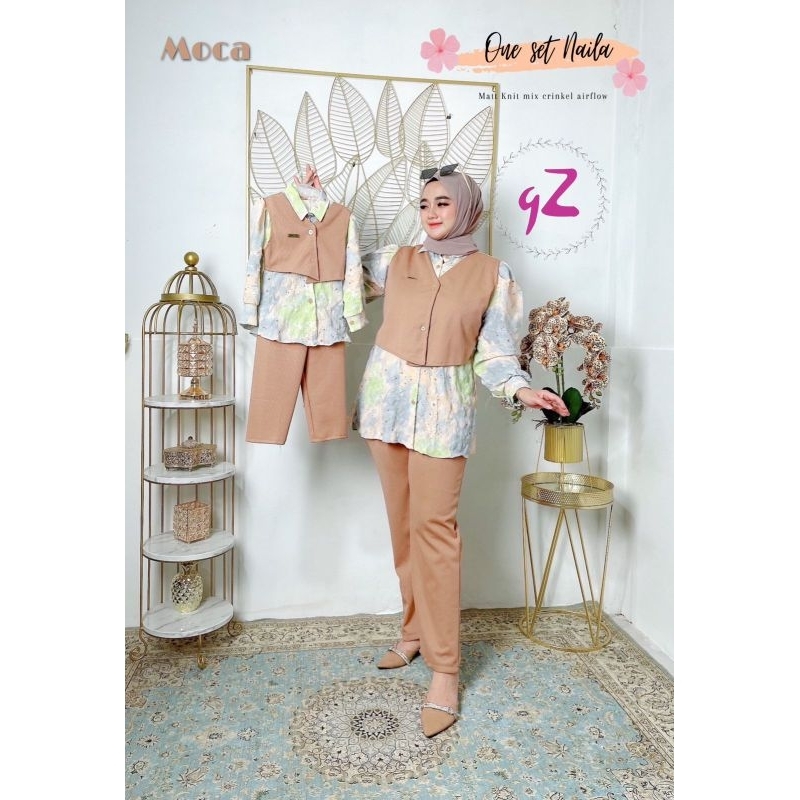 Setelan/Oneset crincle knit couple ibu dan anak ORI Gwenza (HARGA ECER)