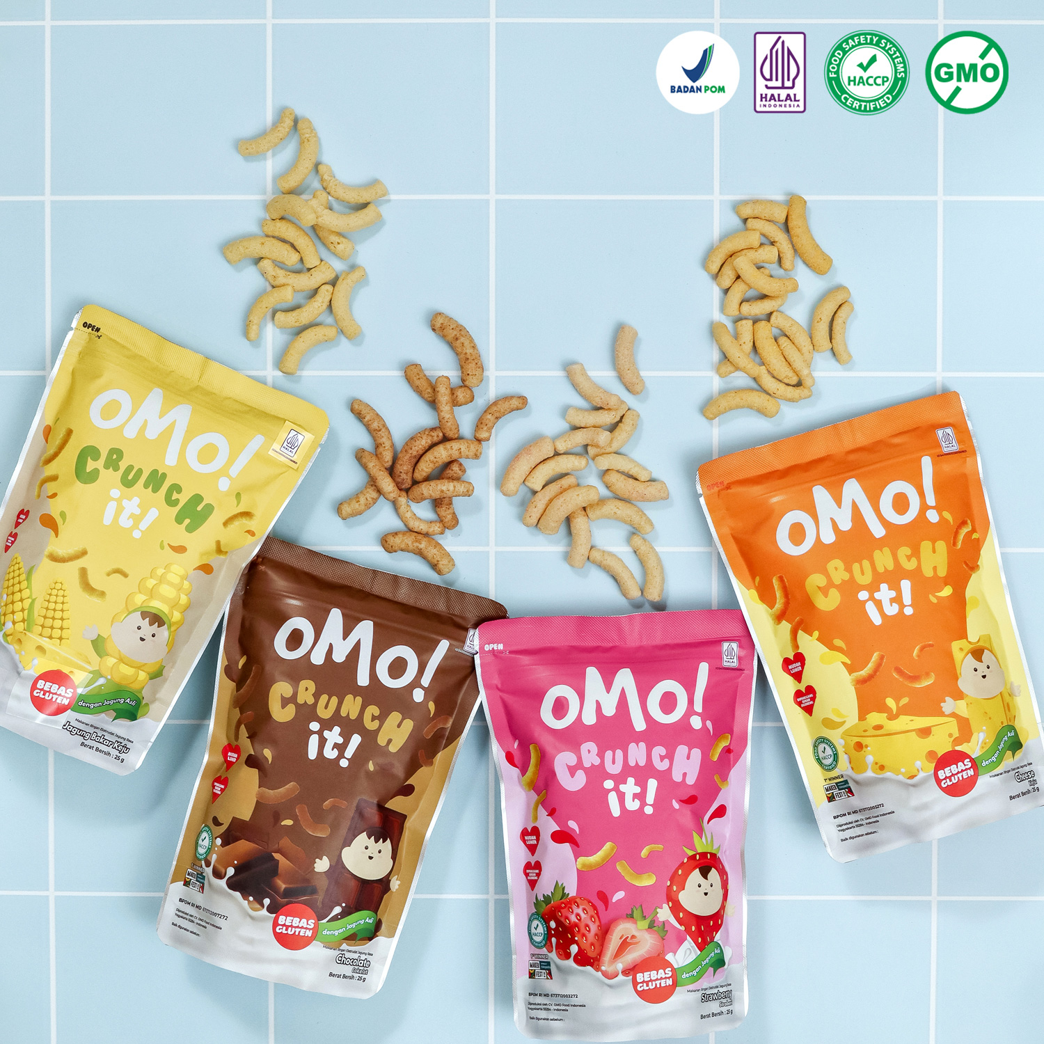 OMO CRUNCH IT CEMILAN ANAK 25GR | HEALTHY SNACK NON MSG