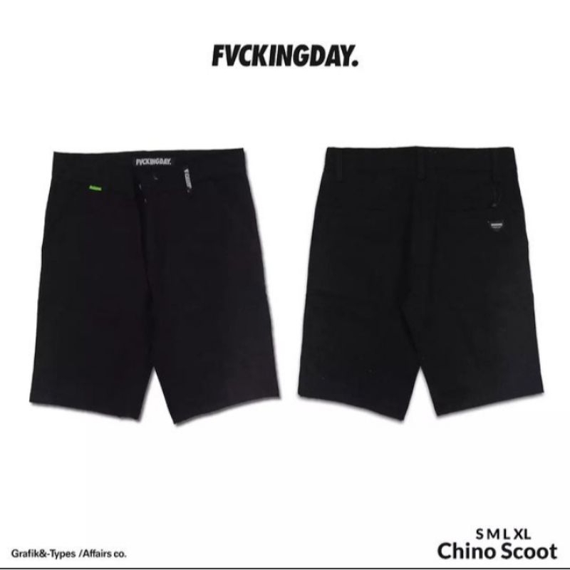 CELANA PENDEK CHINO HITAM FVCKINGDAY