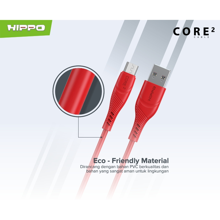 Hippo Core2 Kabel Data &amp; Cable Charger Quick Charge Fast Charging 3.0 2.1A