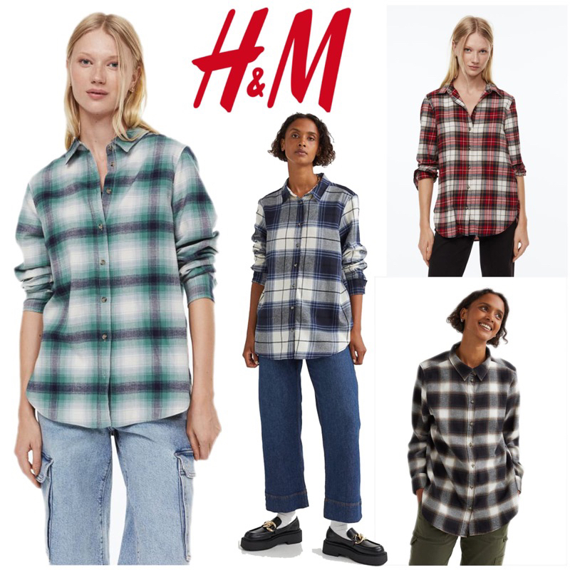 Kemeja HnM Flanel Original 100%