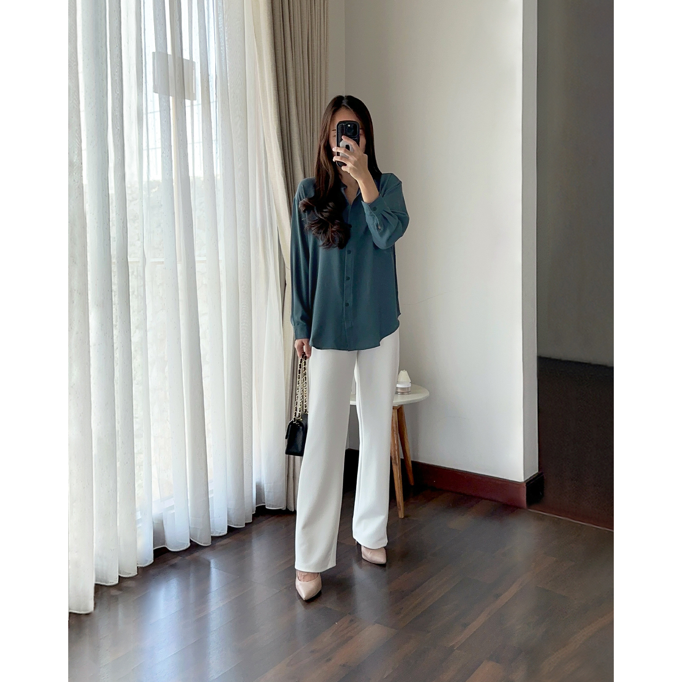 bridget pants off white (bukan scuba) culotte kulot lurus highwaist premium best seller