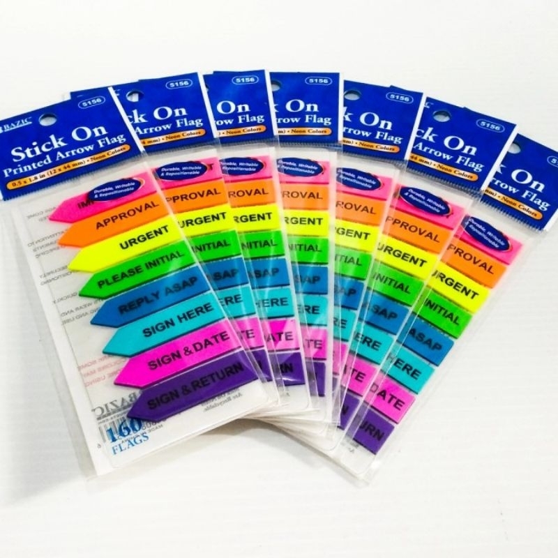 

Sticky notes Stick On Printes Arrow Flag BAZIC 5156
