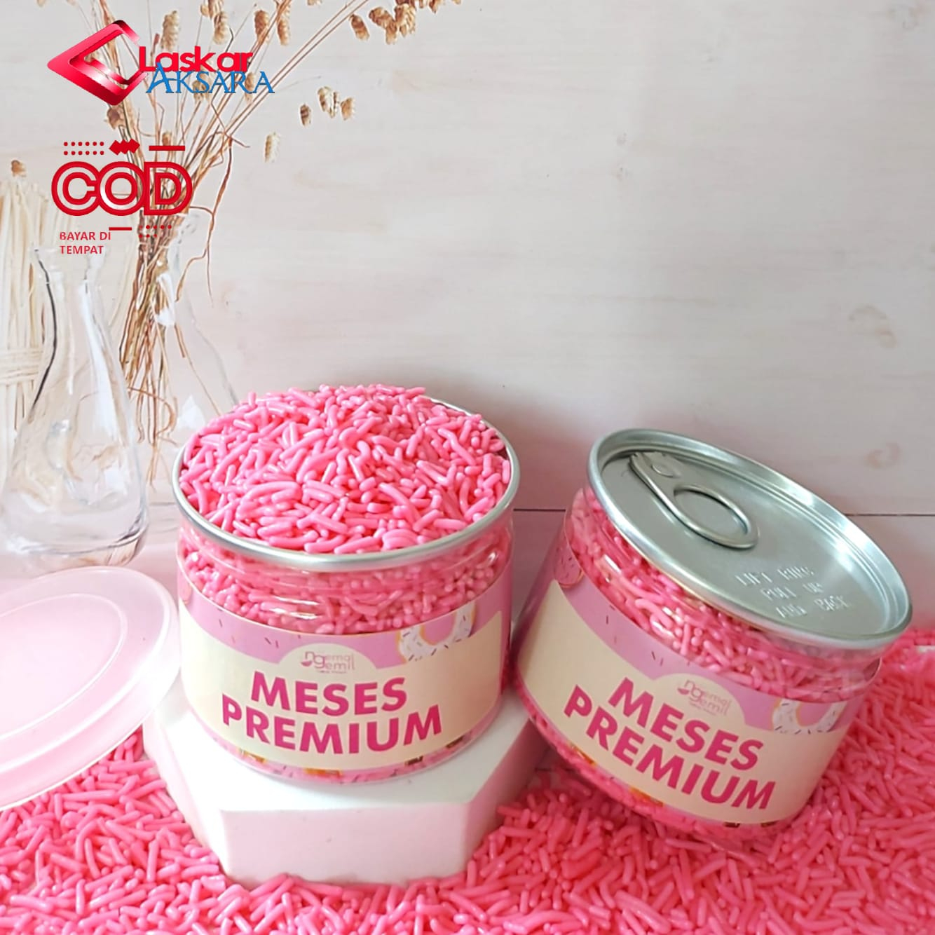 

Can - Meses Pink Butiran Coklat Sprinkle Topping Kue Donut Bolu / Premium