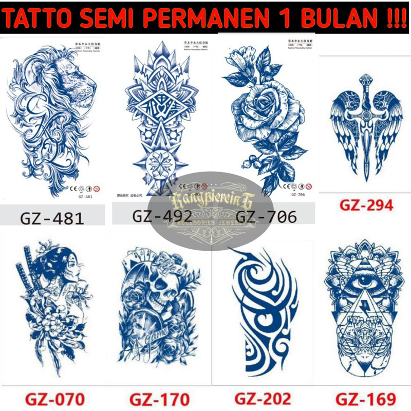 Tatto temporary premium kuat 1 bulan anti air / tatto yakuza jepang temporer 1 bulan