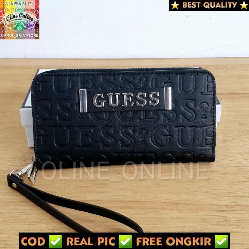 dompet kerrigan emboss black cream white pink beige logo brown black logo black zipper wallet long wallet dompet panjang roomy paspor bag wallet big size gs gb