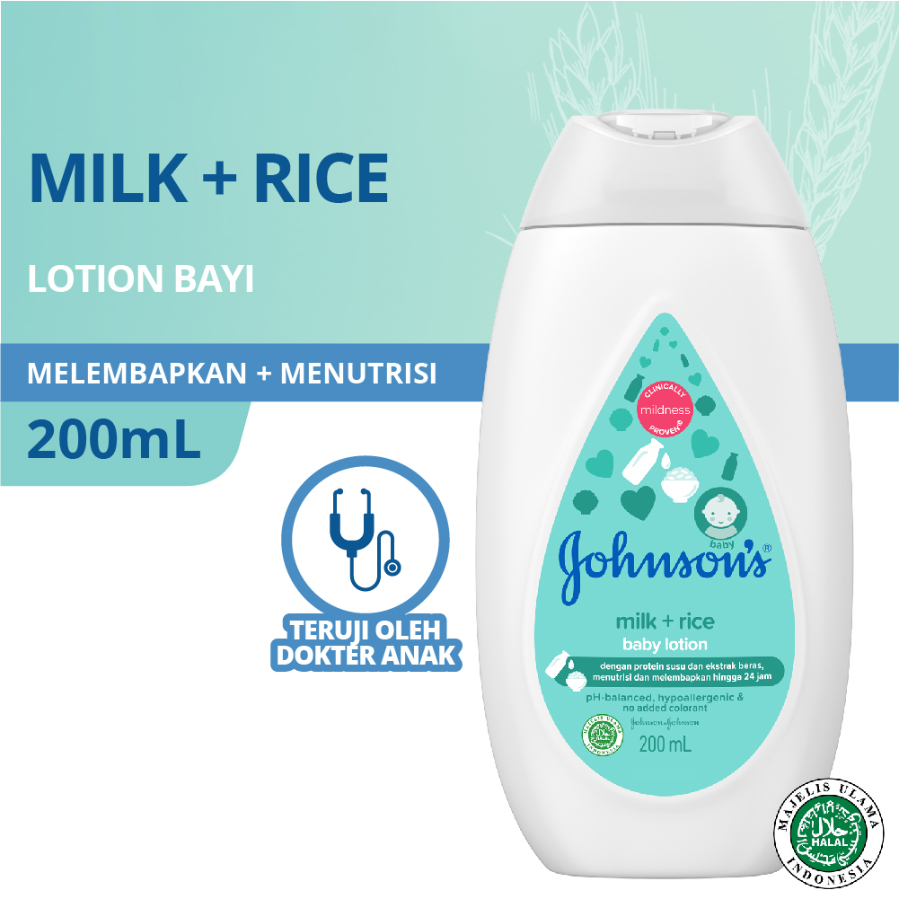 Johnson's baby lotion bayi wash sabun bayi shampoo bayi CottonTouch Face &amp; Body, milk rice, regular, bedtime 200 ml / 100ml johnsons