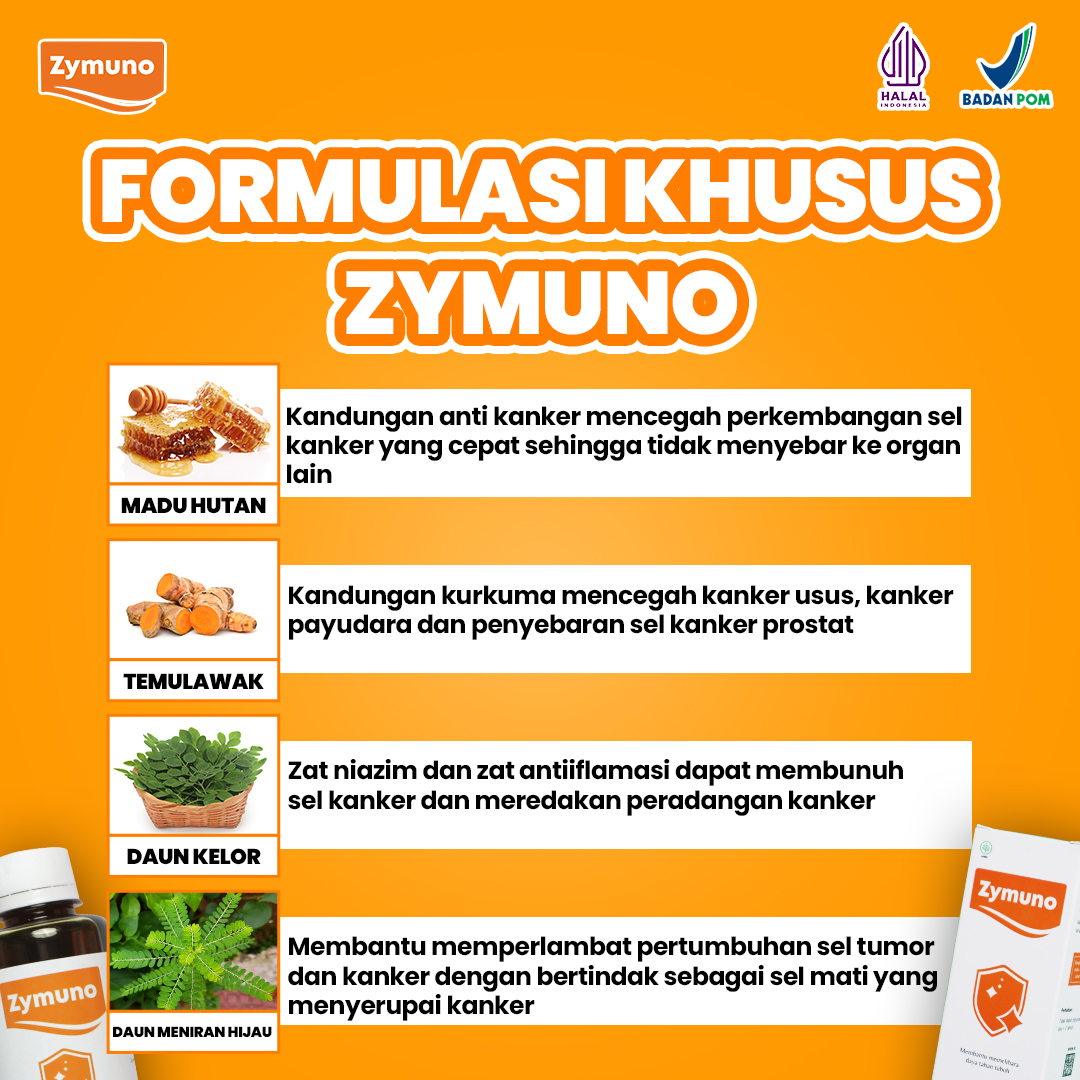 ZYMUNO 5 BOX - Vitamin Herbal Tingkatkan Daya Tahan Tubuh Bantu Proses Penyembuhan Kanker 200ml