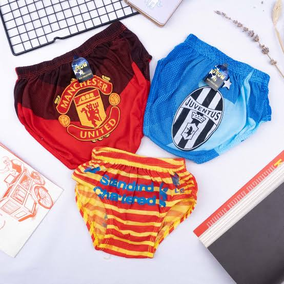 6 Pcs Celana Dalam Anak Laki Laki - Motif Logo Sepakbola - Random Motif dan Warna