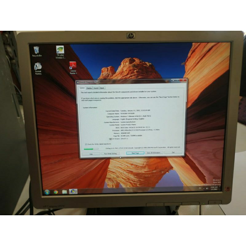 monitor hp compact LE1711