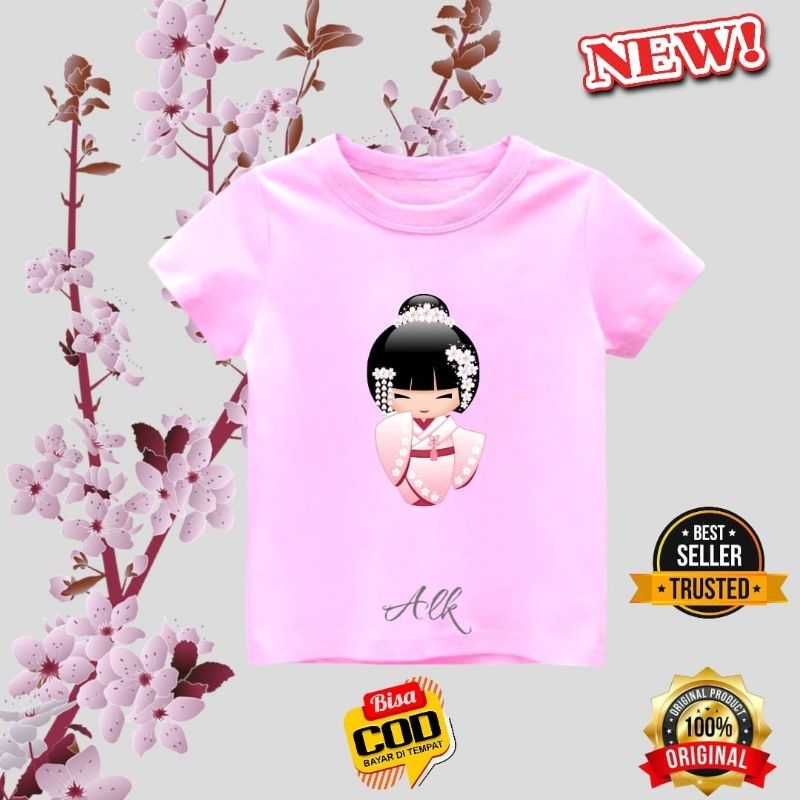 kaos anak perempuas kaos atasan anak anak motif sakura