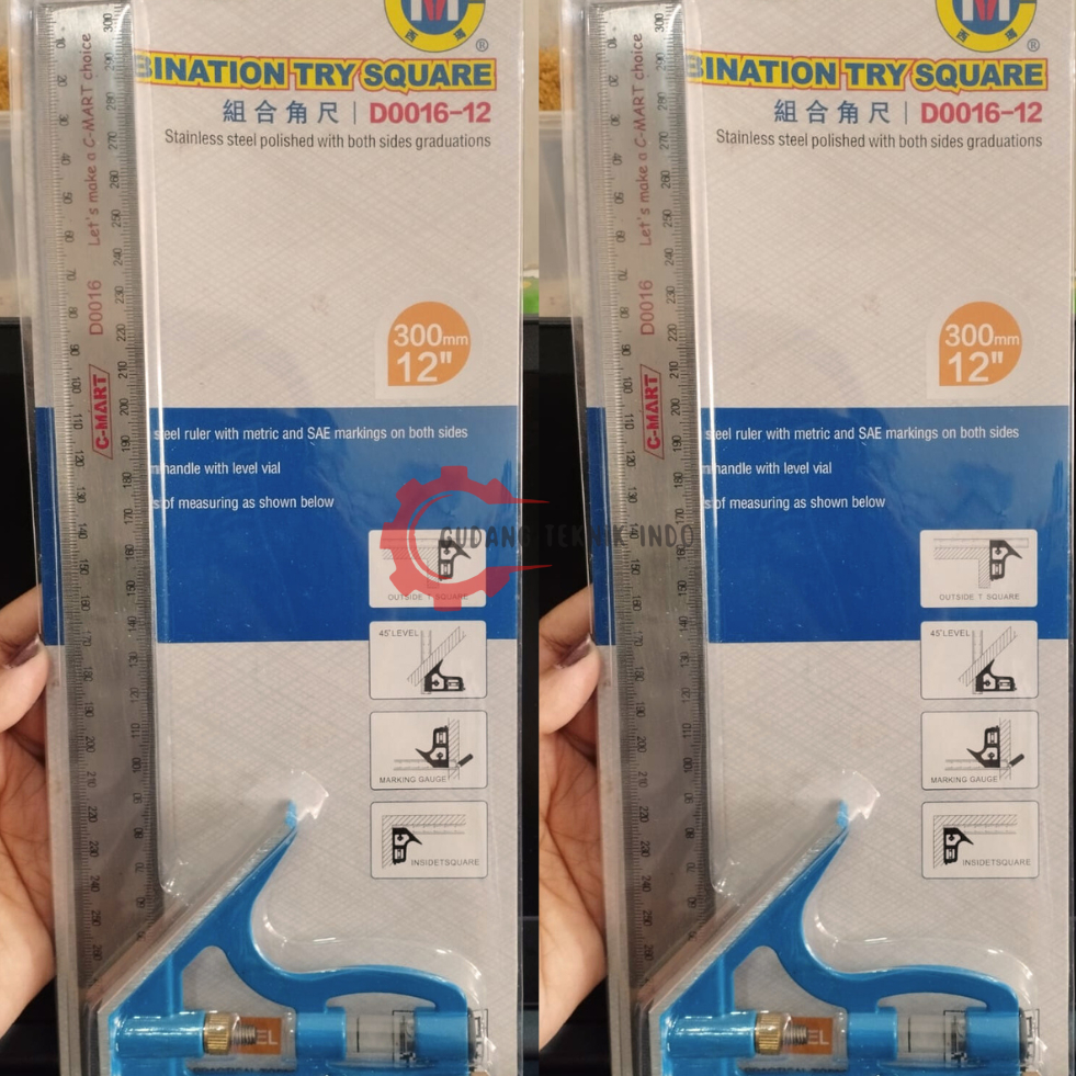 

CMART Penggaris Siku Kombinasi 12 Inch / Combination Square 12" CMART