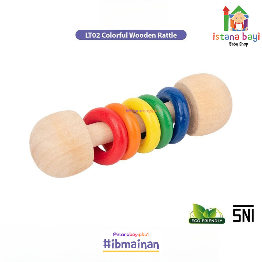 Mainan Edukasi - Colorfull Wooden Rattle LT02 - Mainan Anak