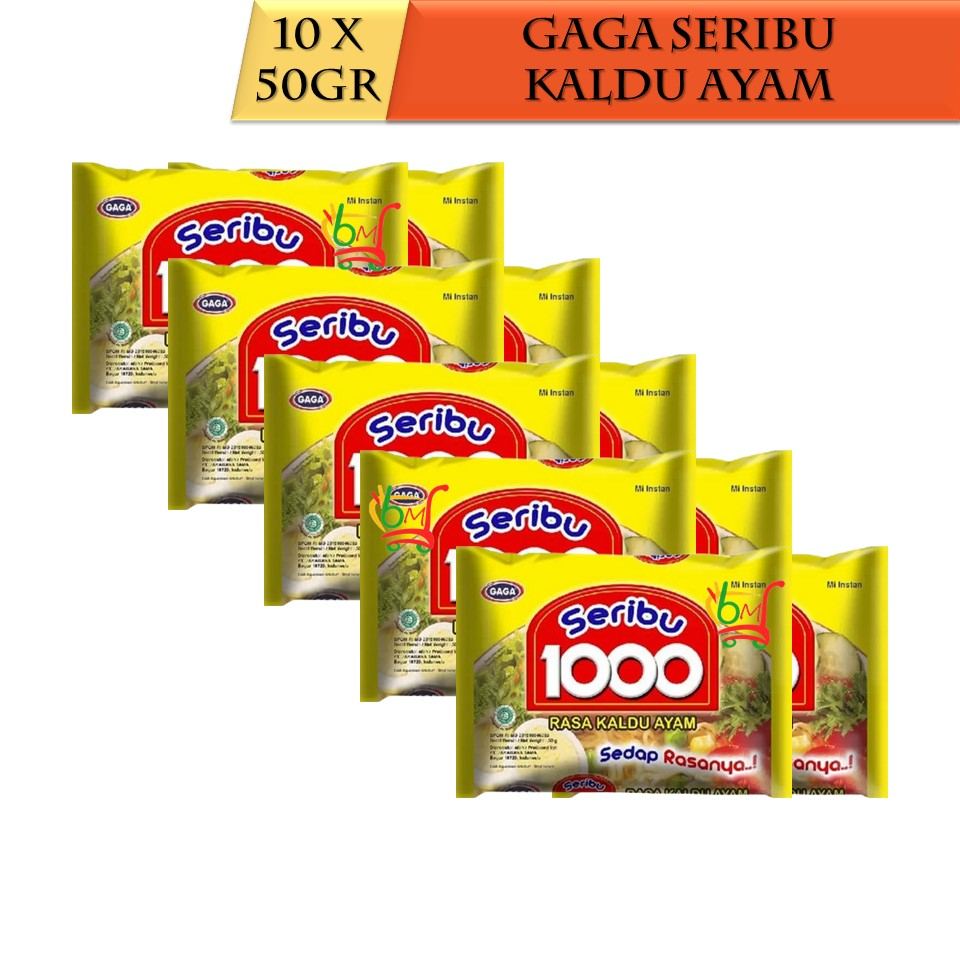 

10PCS Mie Gaga Seribu Mi Instan Kemasan Ekonomis Rasa Kaldu Ayam