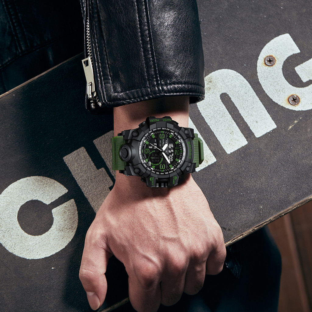 Sunlifex Jam Tangan Pria D002 Original Olahraga Jam Digital Multifungsi Tali Silikon Jam Tangan Cowok-4