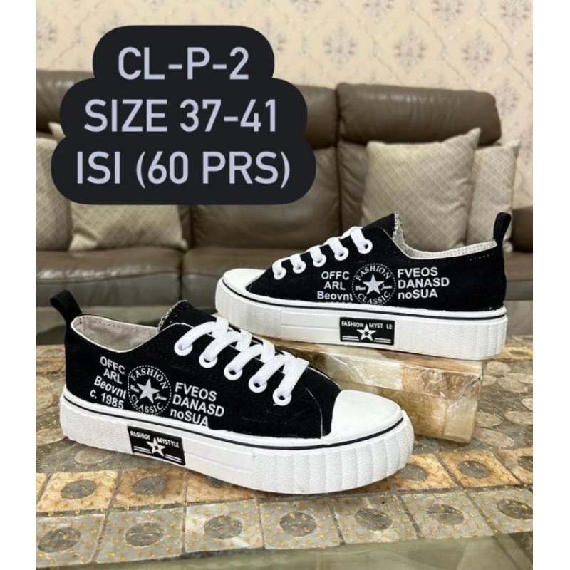 Sepatu SNEAKERS Sol Karet Lentur Bahan Kanvas Wanita Fashion 04