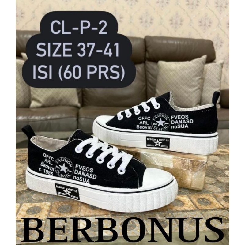 Sepatu SNEAKERS Sol Karet Lentur Bahan Kanvas Wanita Fashion 04