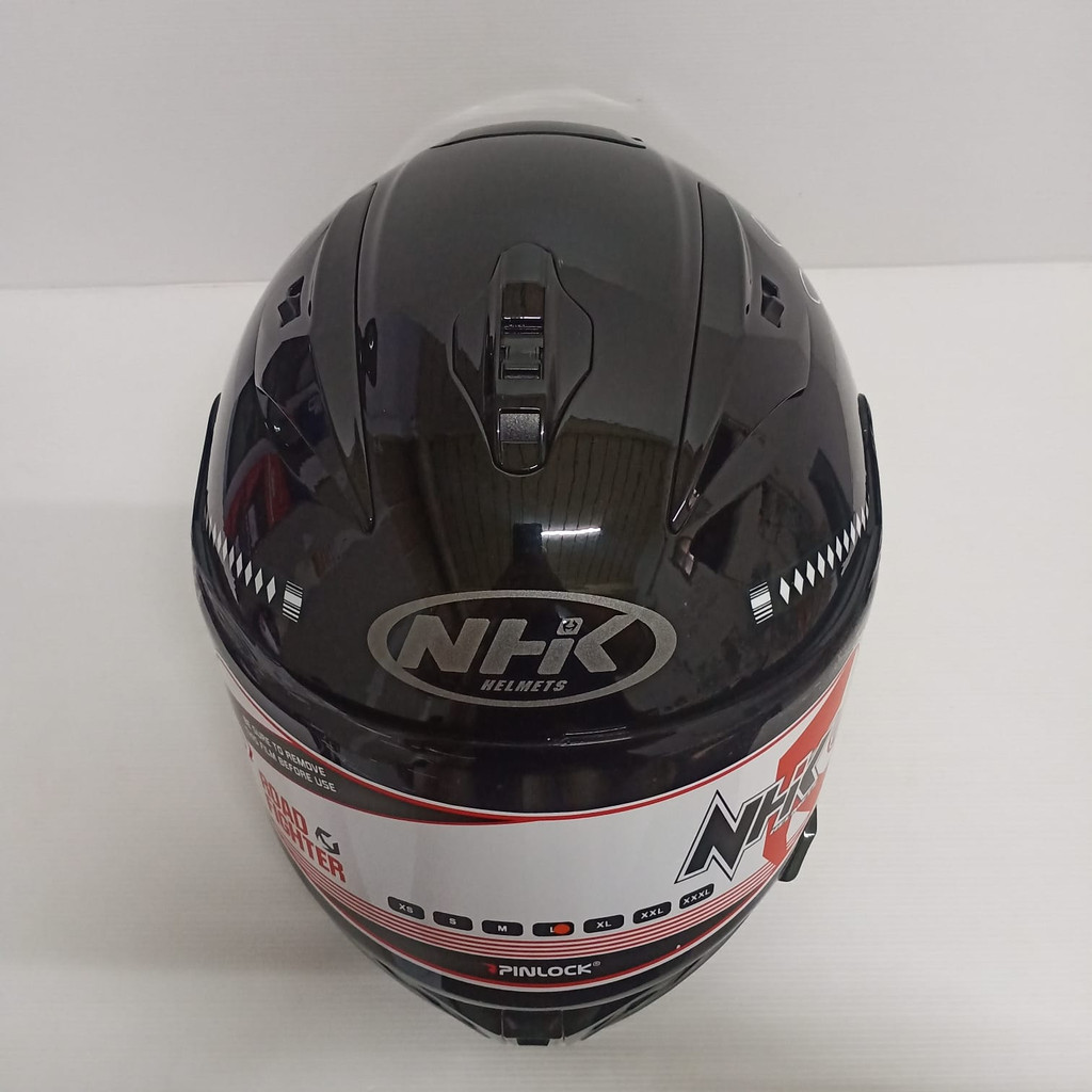 HELM FULL FACE NHK GP PRIME BUSHIDO #1 BLACK SILVER SINGLE VISOR 1V DARK SMOKE