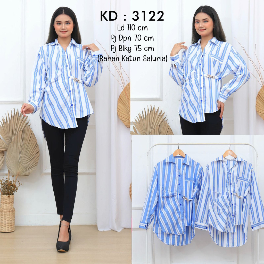 AS FASHION-YV3122-ATASAN WANITA TERBARU-KEMEJA KERJA JUMBO-BAJU ATASAN KEMEJA