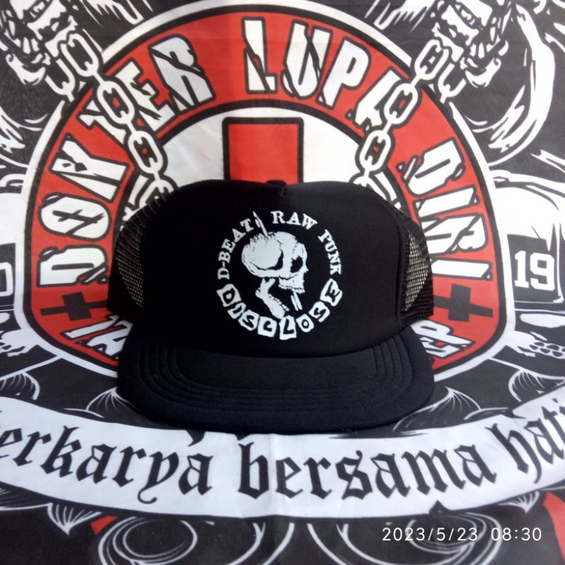 Topi snapback jaring punk - topi punk disclose - topi trucker - topi snapback jaring distro