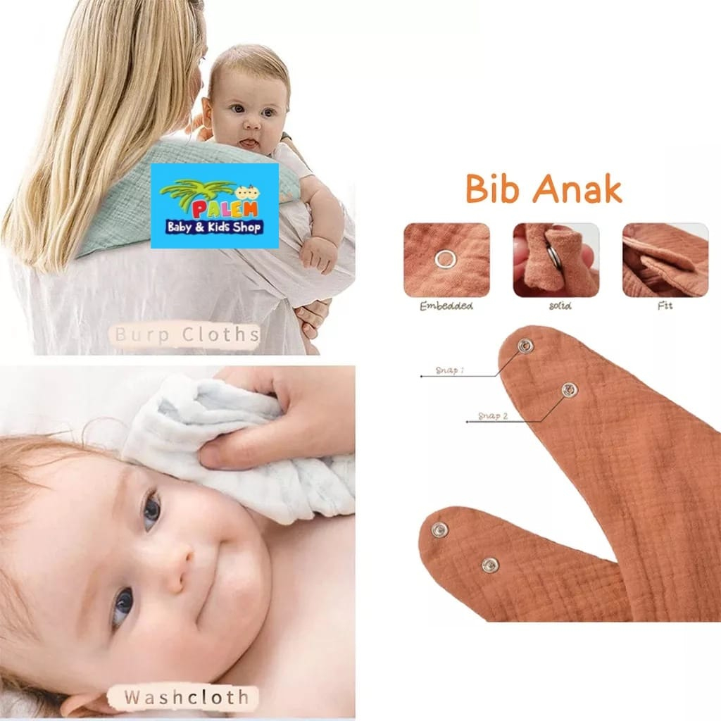 Bib Anak Muslin Segitiga Bib Muslin Bayi Slabber Bayi CarterLv / Celmek