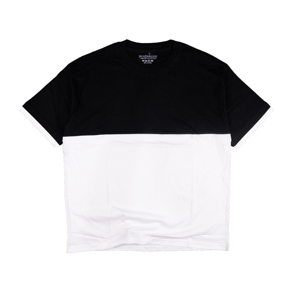 HosenKleid Oversized T-shirt Two Tone Combination Style (Tanpa Saku) Cotton Combed 24s Pria  dan Wanita