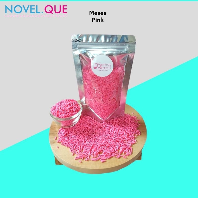 

Meses Pouch Pink Meses Butiran Coklat Sprinkle Toping Donut Kue Bolu Kualitas Premium