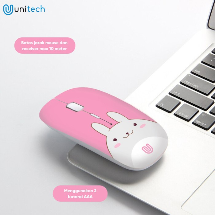 Mouse Wireless Unitech Karakter M2 Slim Optical USB Mouse