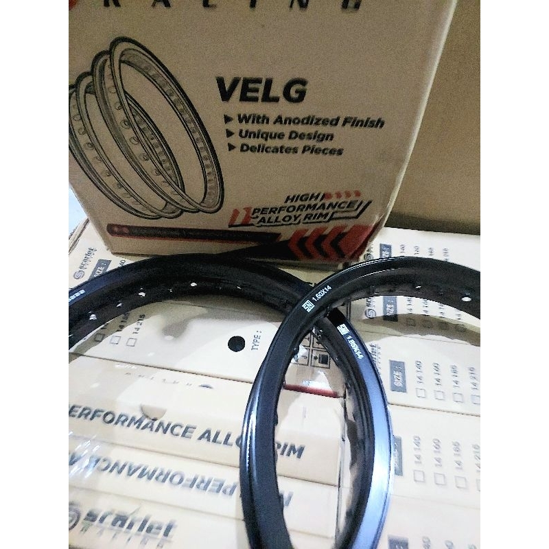 VELG SCARLET WR SEPASANG 160/185 RING 14 BLACK