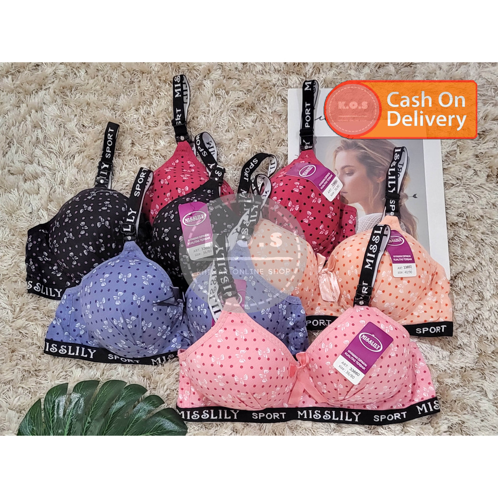 Bra Bh Kaos Bercorak Tanpa Kawat Size 36 - 42