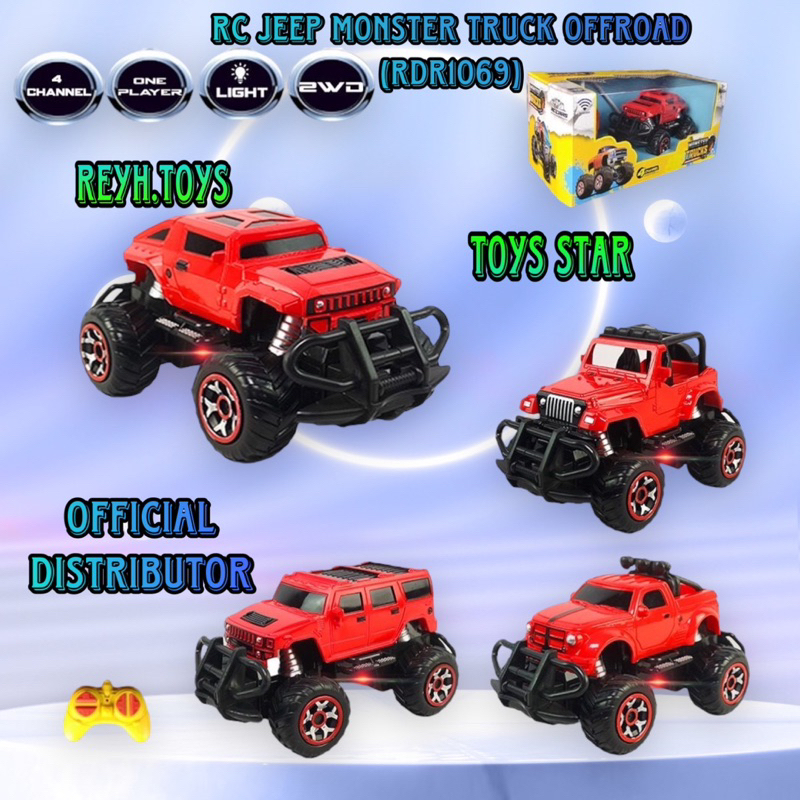 RC Jeep Offroad Mainan Anak Mobile Remote Control Mobile Monster TRUCK Remot Kontrol RDR1069