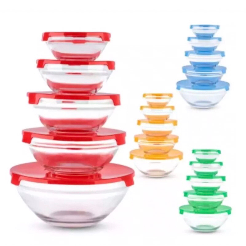 MANGKOK KACA SUSUN / BOWL SET 5 IN 1 / KIMGLASS IMPERIAL BOWL / MANGKOK KACA TEBAL