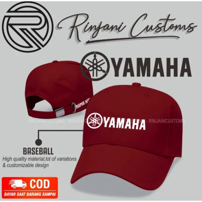 TOPI BASEBALL YAMAHA GRATIS CUSTOM NAMA-TOPI YAMAHA TOPI MOTOR YAMAHA